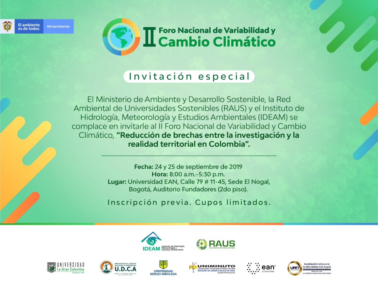Foro Nacional discutirá retos de la investigación en Variabilidad y Cambio Climático en Colombia