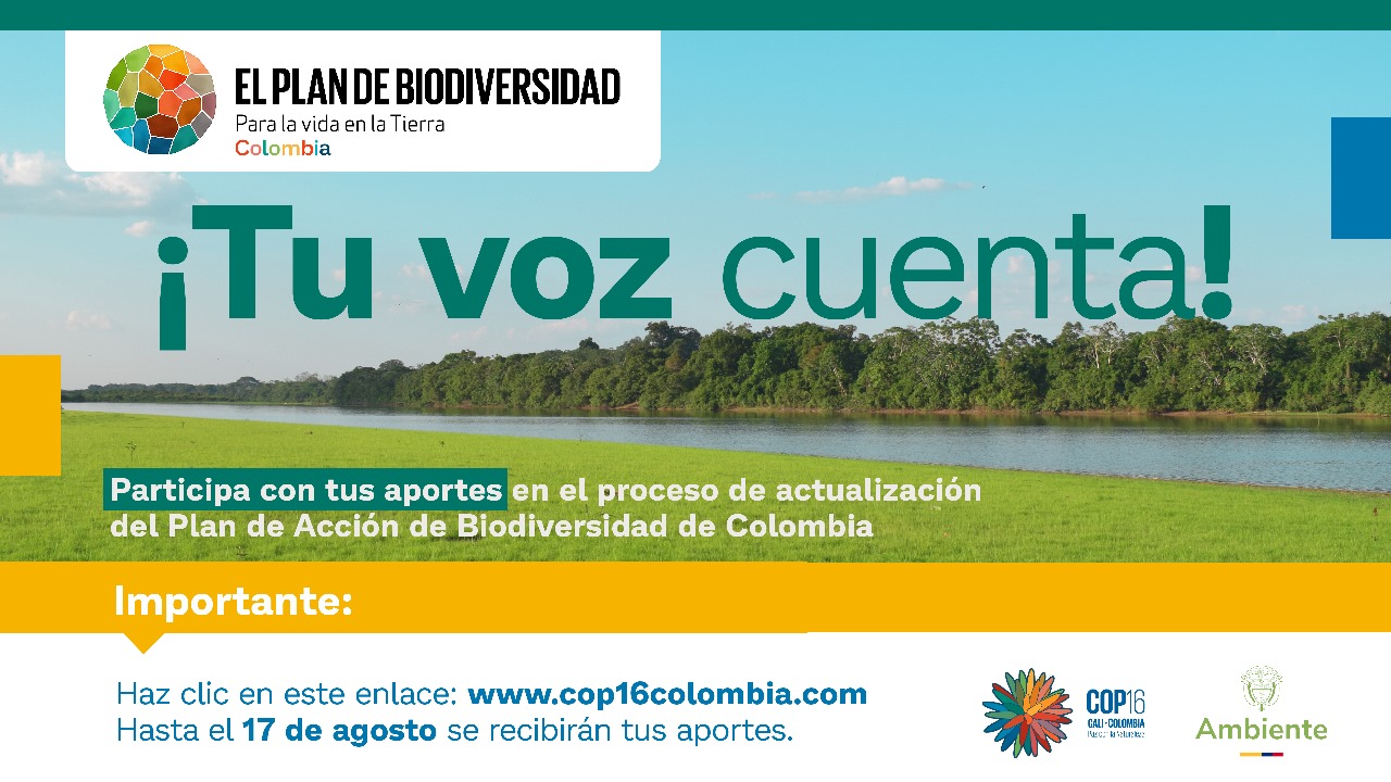 COP16: Aún puede participar en la construcción del Plan de Acción de Biodiversidad de Colombia