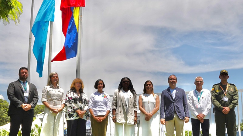 Por primera vez en Colombia se iza bandera de Naciones Unidas en la Zona Azul de la COP16